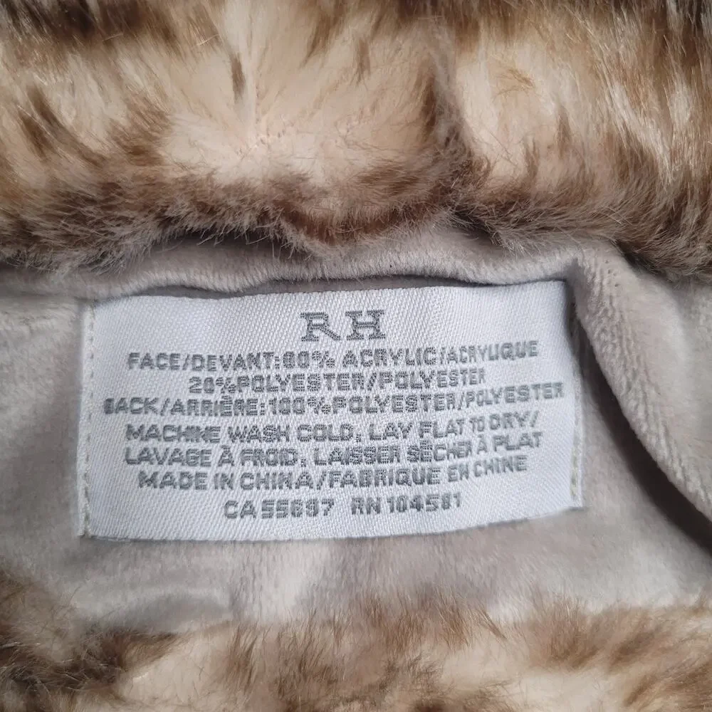 Restoration Hardware‎ Scarf Wrap Gray Faux Fur Neck Warmer Rectangle Soft Fluffy